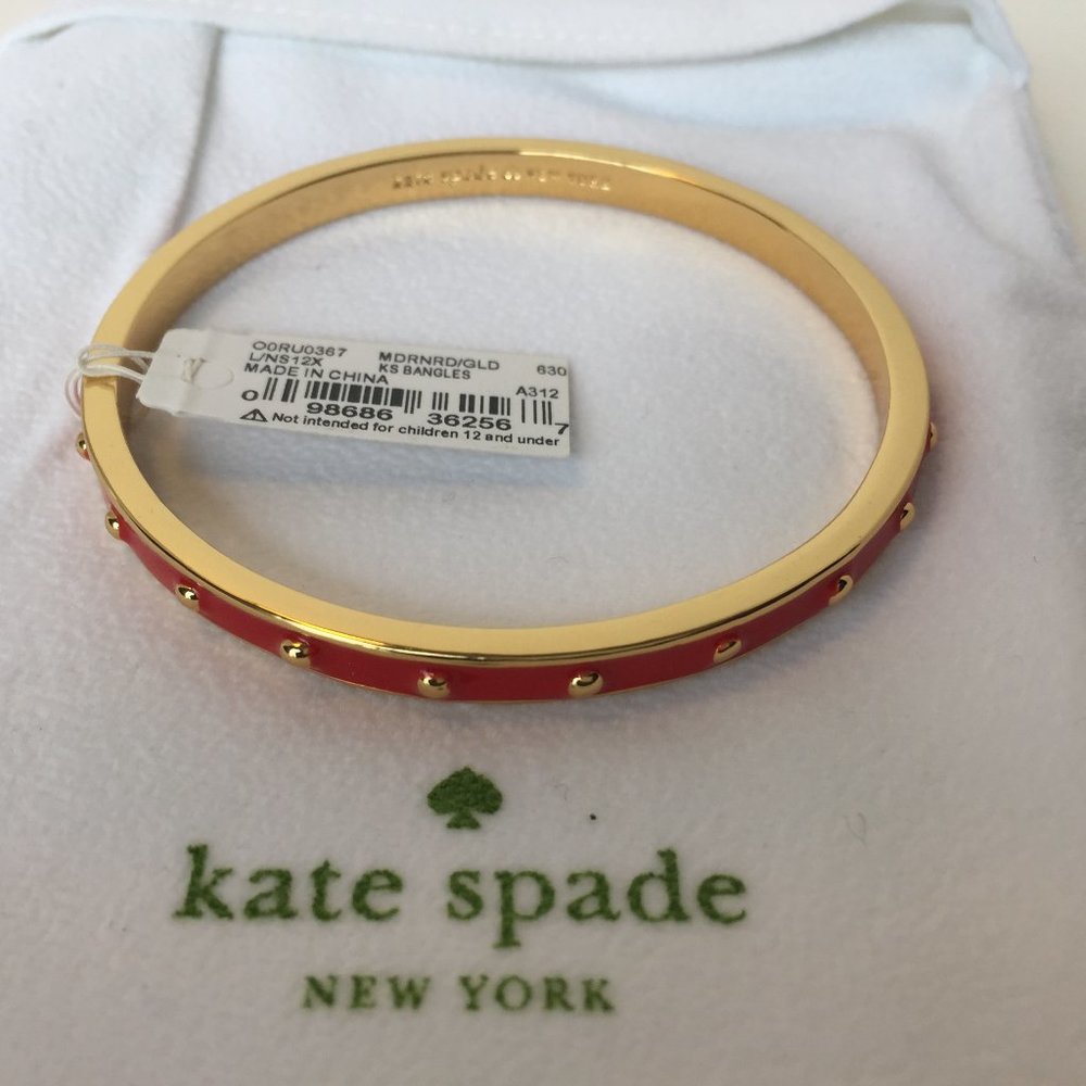 🆕🏆❤️🏆KATE SPADE Gold/Mandarin Red Bangle 🏆❤️🏆